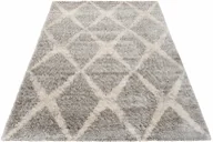 Dywany - Nowoczesny szary dywan w grubą kratę E6-G24 - miniaturka - grafika 1