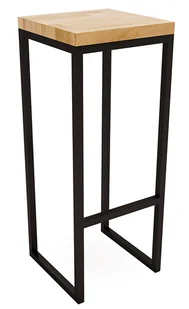 Drewniany hoker dębowy w stylu industrialnym W3-T87 - Taborety i hokery - miniaturka - grafika 1