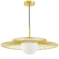 Lampy sufitowe - NOWOCZESNA LAMPA WISZĄCA ZŁOTA SOLARIS - miniaturka - grafika 1