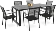 Meble ogrodowe - Zestaw mebli ogrodowych Prezza 6+1 - Szary - miniaturka - grafika 1