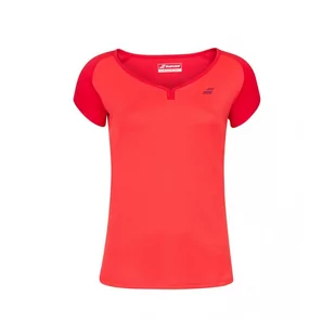 Koszulka dziewczęca Babolat Play Cap Sleeve Top czerwona 128 - Tenis ziemny - miniaturka - grafika 1