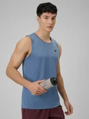 Koszulki sportowe męskie - 4F Koszulka treningowa regular szybkoschnąca męska - granatowa XXL - miniaturka - grafika 1