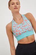 Bielizna sportowa damska - Reebok biustonosz sportowy kolor turkusowy wzorzysty - miniaturka - grafika 1