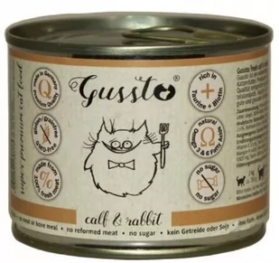 Gussto Świeża Cielęcina z Królikiem 200 g karma dla kota bez zbóż - Mokra karma dla kotów - miniaturka - grafika 1