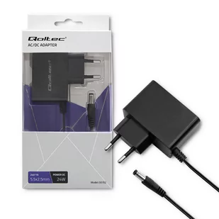 Qoltec Ładowarka Zasilacz wtyczkowy 24W | 24V | 1A | 5.5 2.5 1_793039 - Ładowarki do telefonów - miniaturka - grafika 2