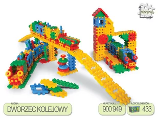 Klocki Konstrukcyjne Dworzec Kolejowy Karton 433 - Zabawki konstrukcyjne - miniaturka - grafika 1