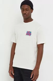 Rip Curl t-shirt bawełniany kolor beżowy z nadrukiem - Koszulki męskie - miniaturka - grafika 1