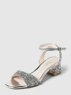 Sandały z cekinowym obszyciem model ‘RAINELLE’ - Sandały damskie - miniaturka - grafika 1