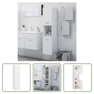 Szafki łazienkowe - The Living Store Szafka łazienkowa biała 30x30x130 cm Materiał drewnopochodny - miniaturka - grafika 1