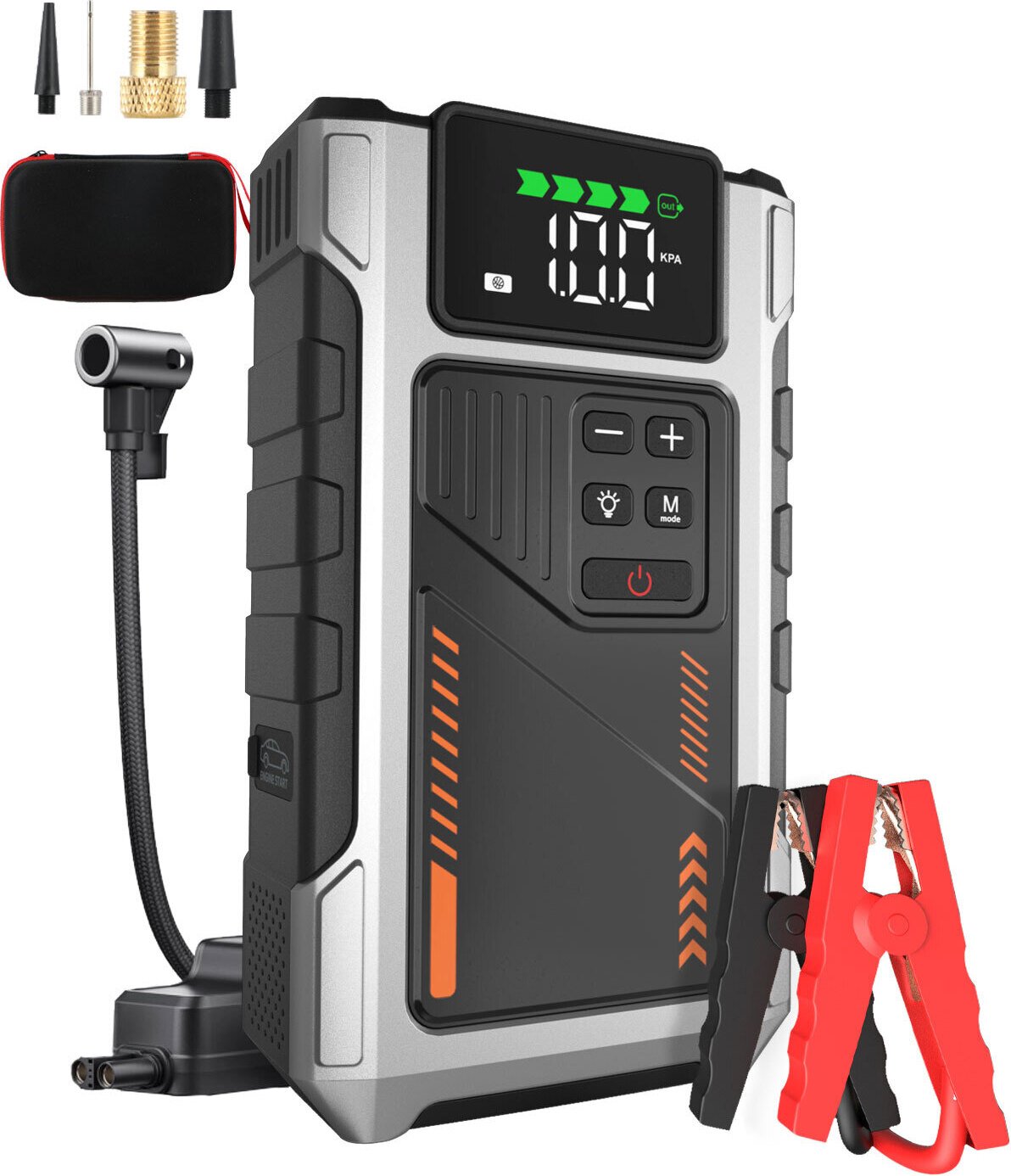 Eigotrav kabel rozruchowy 6000A 12000 mAh do rozruszników samochodowych z silnikiem benzynowym 6L i wysokoprężnym 7L