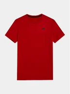Koszulki sportowe męskie - 4F T-Shirt 4FWSS24TFTSM598 Czerwony Regular Fit - miniaturka - grafika 1