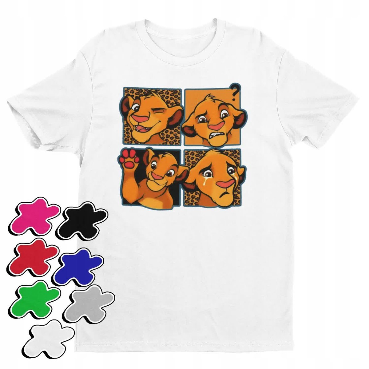 Koszulka T-Shirt Dziecięca Z Nadrukiem Król Lew Timon Pumba -M 134-140