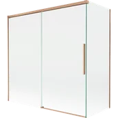 Parawany nawannowe - Mexen Rox parawan nawannowy 2-skrzydłowy rozsuwany 160 + 75 x 150 cm, transparent, miedż szczotkowana - 8C9-160-075-65-00 - miniaturka - grafika 1