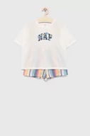 Piżamy dla dziewczynek - GAP piżama dziecięca kolor biały wzorzysta - Gap - miniaturka - grafika 1