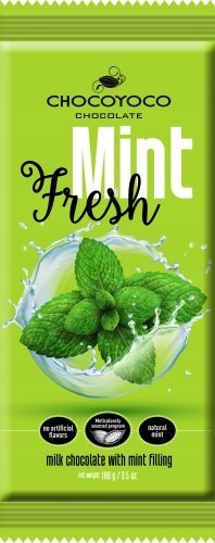 Chocoyoco Czekolada Mleczna Miętowa Mint Fresh 100g