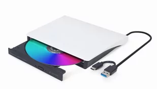 GEMBIRD ZEWNĘTRZNA NAGRYWARKA DVD 8X, CD 24X USB 3.1 SLIM CZARNO-BIAŁA - Napędy optyczne - miniaturka - grafika 2