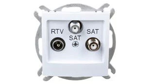 LEDart antenowe RTV/SAT końcowe, bez ramki - Ospel Impresja GPA-Y2S/m/00, kolor biały - Gniazdka elektryczne - miniaturka - grafika 1