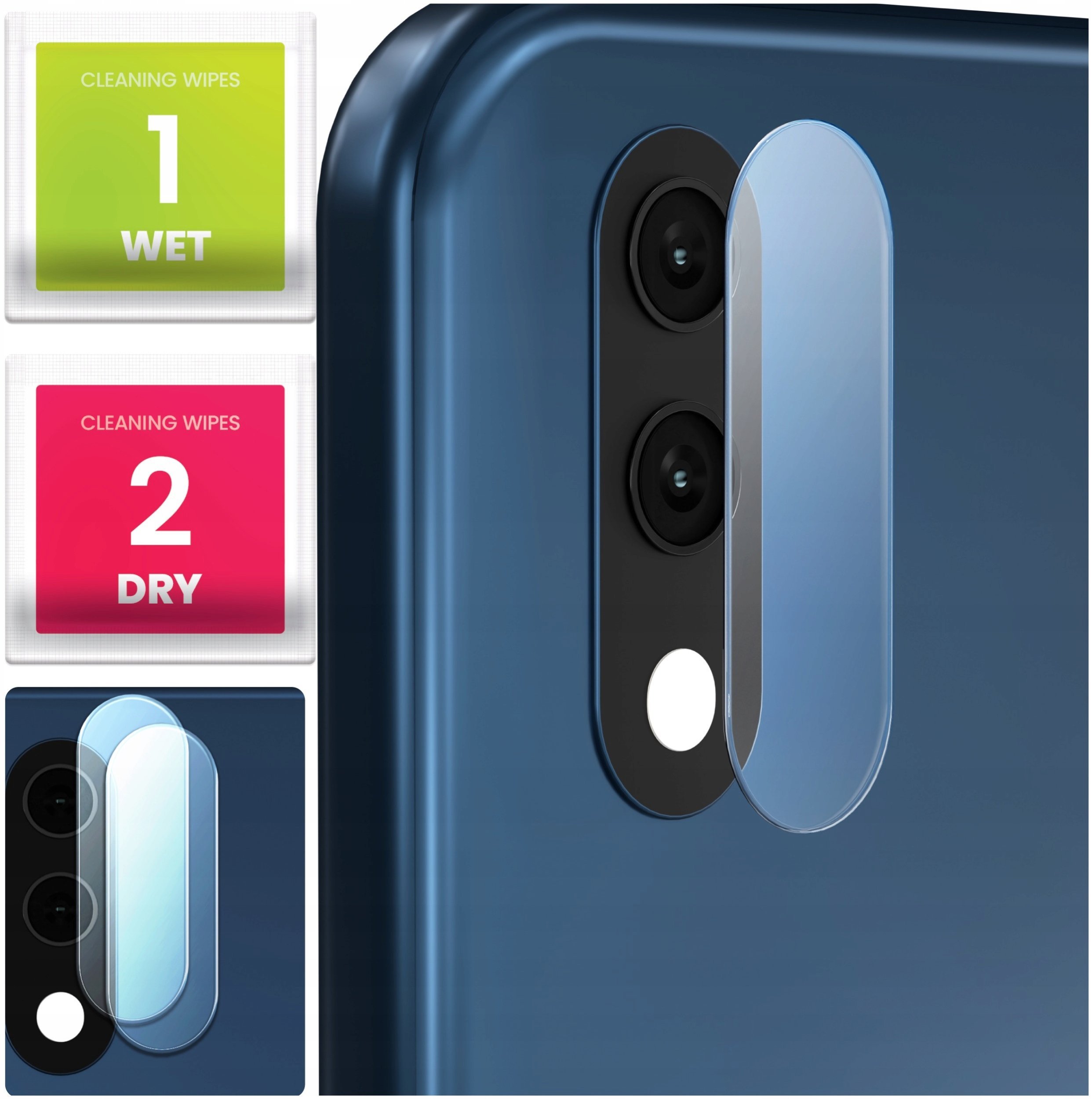 2-PAK Szkło Na Aparat Do Samsung Galaxy A01 Hartowane, Na Obiektyw, 9H