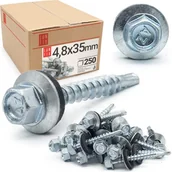 Wkręty - Blachowkręty wkręty farmerskie 4,8x35mm srebrny ocynk 250szt. - miniaturka - grafika 1