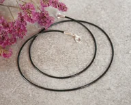 Naszyjniki - Naszyjnik czarny sznurek jubilerski I  w srebrze - miniaturka - grafika 1