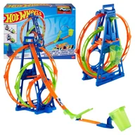 Samochody i pojazdy dla dzieci - Hot Wheels Action Zestaw Potrójna Pętla 2w1 Wyrzutnia + Samochodzik 1:64 - miniaturka - grafika 1
