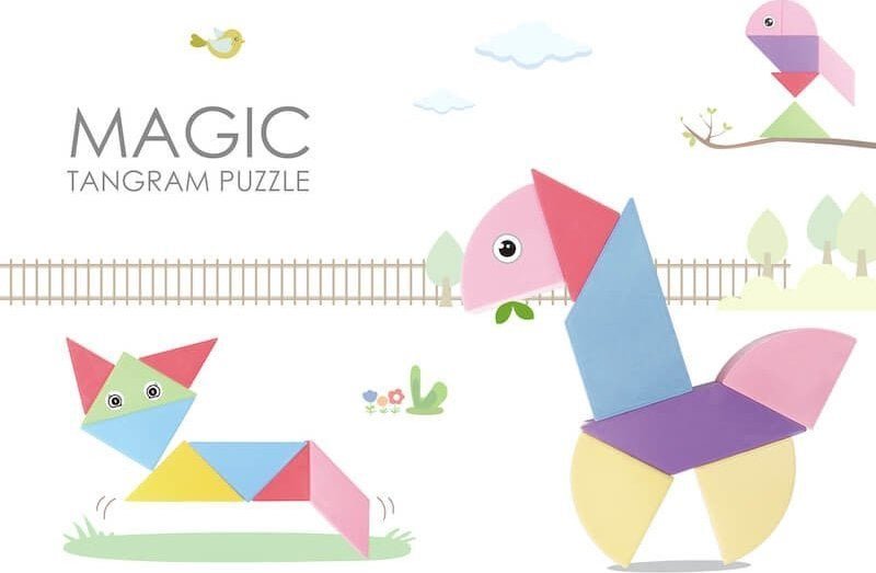 Klocki Magnetyczny Tangram - Magic Tangram 60 el.