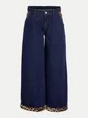 Spodnie damskie - Noisy May Jeansy 27033508 Granatowy Wide Leg - miniaturka - grafika 1