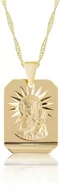 Biżuteria religijna - Srebrny pozłacany medalik z grawerem Matka Boska Częstochowska - miniaturka - grafika 1