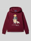 Swetry dla chłopców - Bluza o kroju regular fit z mieszanki bawełny z kapturem i nadrukiem z logo - miniaturka - grafika 1