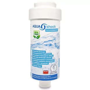 Filtr wody Prysznicowy Biały AQUA shock - Akcesoria łazienkowe Filtr wody Prysznicowy Biały AQUA shock - Akcesoria łazienkowe - miniaturka - grafika 1