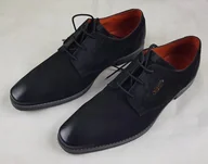 Półbuty męskie - Męskie buty Bugatti 311-ADJ02-3500-1000 czarne matowe -skóra prawdziwa- 46 - miniaturka - grafika 1