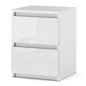 Szafki nocne - Szafka nocna biała połysk do sypialni 40cm stolik nocny duży nakastlik - miniaturka - grafika 1