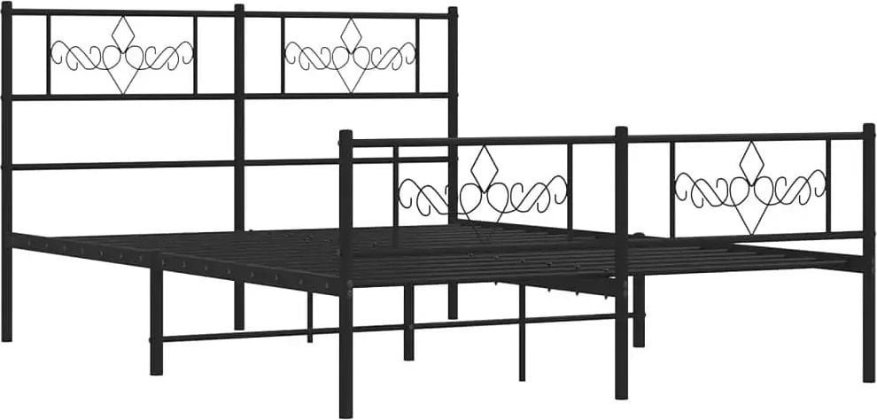 Elior Czarne metalowe łóżko małżeńskie 140x200cm - Gisel