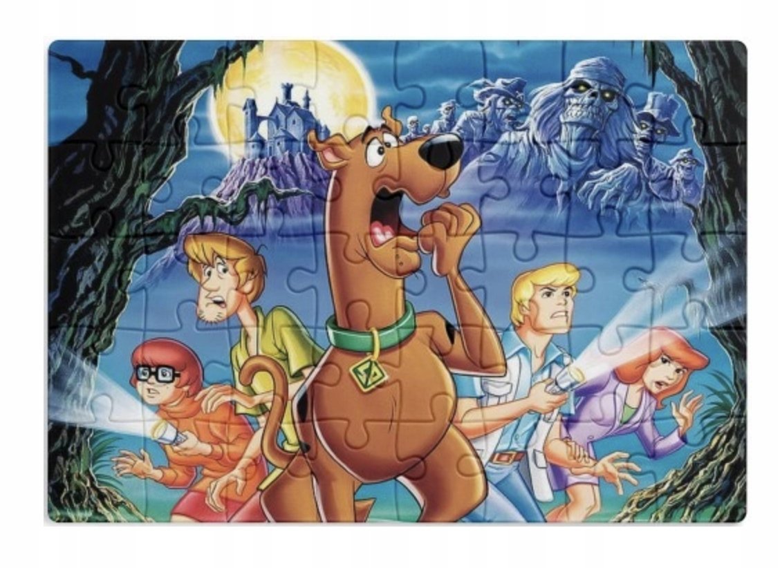 PUZZLE SCOOBY DOO BAJKA PIESEK A3 252 el z Nadrukiem + IMIĘ #105