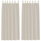 Zasłony - vidaXL Zasłony z zasłonami 2 pcs Piasek 140 x 260 cm Poliester - miniaturka - grafika 1