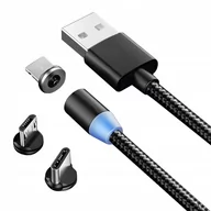 Kable komputerowe i do monitorów - Kabel Magnetyczny Verk Group, 3W1 Micro Typ-C USB Do iPhone 1M - miniaturka - grafika 1
