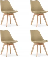 Krzesła - Leobert Krzesło MARK - ciemny beż / naturalne nogi x 4 - miniaturka - grafika 1