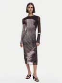 Sukienki - Desigual Sukienka codzienna Abyss Lacroix 25WWVK01 Brązowy Slim Fit - miniaturka - grafika 1