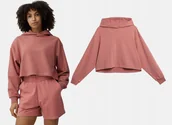 Bluzy damskie - 4F BLUZA DRESOWA DAMSKA Z KAPTUREM CROP-TOP - miniaturka - grafika 1