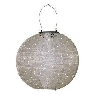 Lampion solarny ogrodowy LED wiszący FESTA beżowy - Lampy ogrodowe - miniaturka - grafika 1