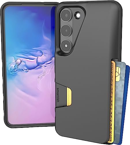 Smartish Etui portfelowe na Galaxy S23 - portfel Slayer Vol. 1 [smukły + ochronny] uchwyt na karty kredytowe do Samsunga - czarny krawat
