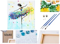 Malowanie po numerach - Malowanie po numerach Obraz Rama Płótno ZESTAW 5w1 BALETNICA W TAŃCU taniec balet - miniaturka - grafika 1