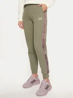 Spodnie sportowe damskie - EA7 Emporio Armani Spodnie dresowe 6DTP81 TJUXZ 1898 Zielony Regular Fit - miniaturka - grafika 1