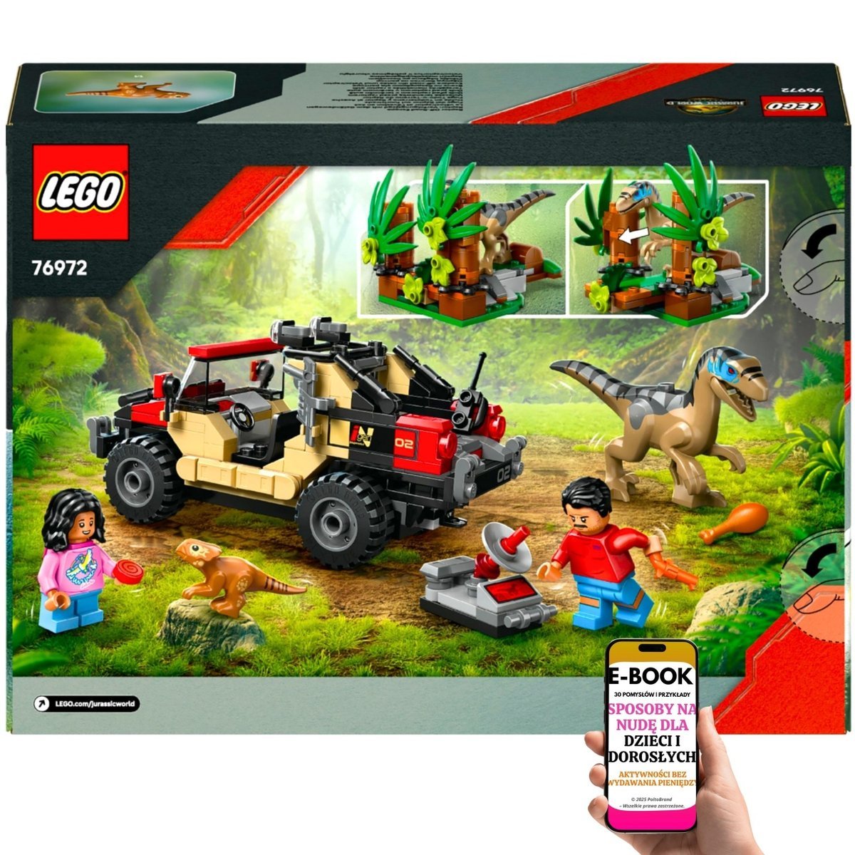 ŚWIĄTECZNY HIT LEGO® Dino Jurassic World -76972– Raptor, Bohaterowie i Niespodzianka – Prezent Dla Chłopca lub Dziewczynki + EBOOK-3