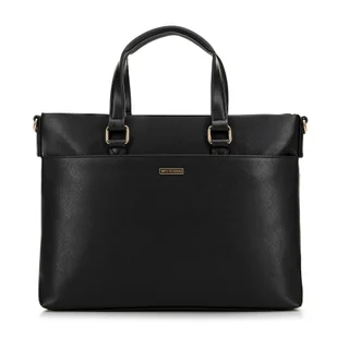 Damska torba na laptopa 13’’ z ekoskóry czarna - Torebki damskie - miniaturka - grafika 1