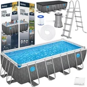 Baseny ogrodowe - Bestway Basen stelażowy Splashview 488mx244cm szary rattan 10w1 561MB - miniaturka - grafika 1