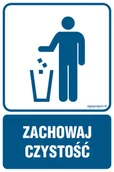 Systemy ekspozycyjne i znaki informacyjne - RB007 ZACHOWAJ CZYSTOŚĆ - KOSZ NA ODPADKI, FN - FOLIA SAMOPRZYLEPNA; (500X750MM) - miniaturka - grafika 1