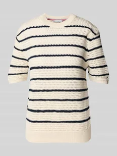 Sweter szydełkowy o kroju regular fit z mieszanki bawełny - Swetry damskie - miniaturka - grafika 1