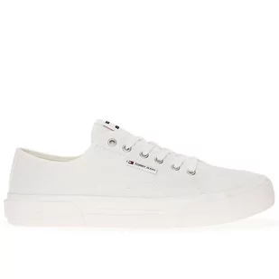Buty Tommy Hilfiger Lace-Up Canvas EM0EM01365-YBL - białe - Buty sportowe męskie - miniaturka - grafika 1