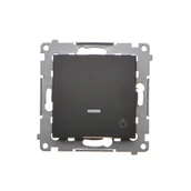 Inne akcesoria elektryczne - Przycisk światło Kontakt-Simon 54 DS1L.01/49 z podświetleniem LED moduł 10AX, 250V~, szybkozłącza czarny - miniaturka - grafika 1